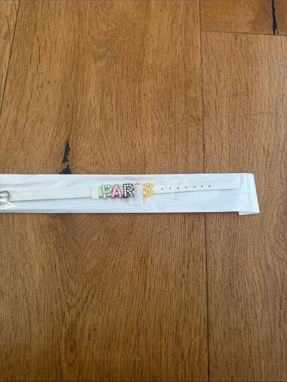 Kids White Letter Bead Watch Strap with Multicolor 'PARIS' Accents